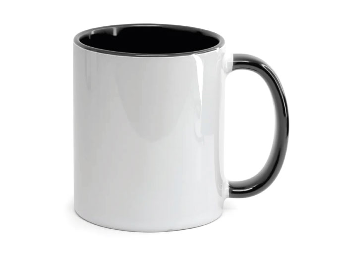 Caneca Cerâmica Alça e Interior Preto