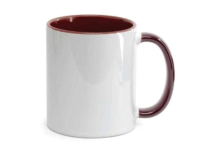 Caneca Cerâmica Alça e Interior Marrom