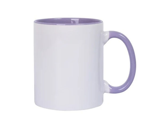 Caneca Cerâmica Alça e Interior Roxo