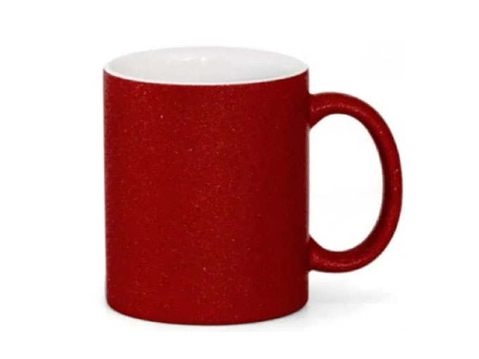 Caneca Cerâmica Glitter Vermelha