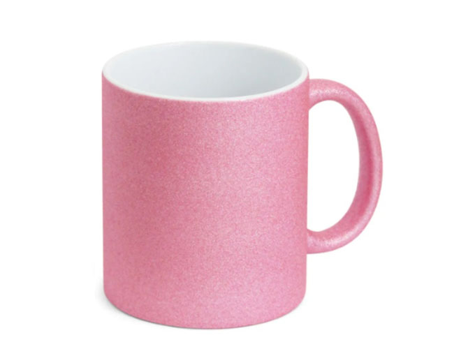 Caneca Cerâmica Glitter Rosa