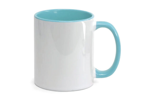 Caneca Cerâmica Alça e Interior Ciano