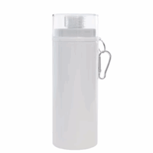 Garrafa de Alumínio Tampa Cristal 600ml Branco