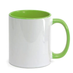 Caneca Cerâmica Alça e Interior Verde claro