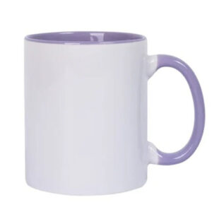 Caneca Cerâmica Alça e Interior Roxo