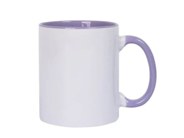 Caneca Cerâmica Alça e Interior Roxo