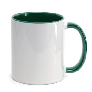 Caneca Cerâmica Alça e Interior Verde bandeira