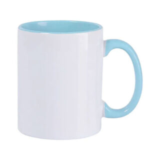 Caneca Cerâmica Alça e Interior Azul bebê