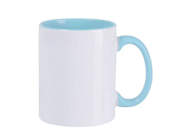 Caneca Cerâmica Alça e Interior Azul bebê