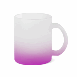 Caneca Vidro Jateado Degradê Roxa 310mL