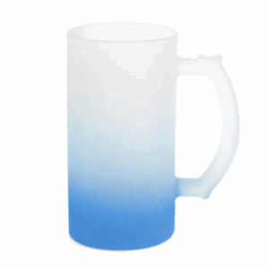 Caneca de Chopp Jateada Degradê Azul 475mL