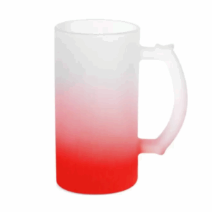 Caneca de Chopp Jateada Degradê Vermelha 475mL