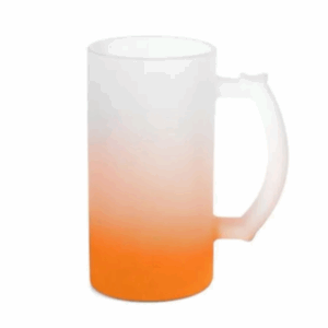 Caneca de Chopp Jateada Degradê Laranja 475mL