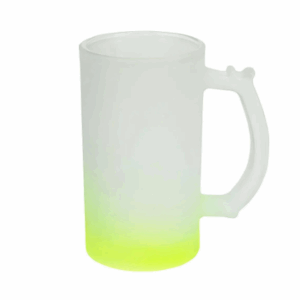Caneca de Chopp Jateada Degradê Amarelo Limão 475mL