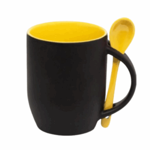 Caneca Mágica Fosca com Colher e Interior Amarelo