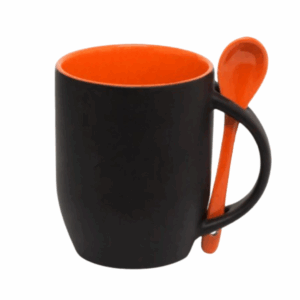 Caneca Mágica Fosca com Colher e Interior Laranja